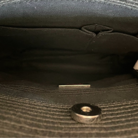 Talbots Black Straw Bag with Beaded Handles NWOT - Picture 5 of 6